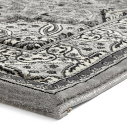 Silver Traditional Easy To Clean Bordered Floral Rug For Dining Room-120Cm X 170Cm - thumbnail 5