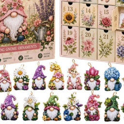 Amorly 24Day Flower Gnome Diamond Painting Advent Calendar, Diy Gem Art Craft Kit, 24Pcs Floral Hanging Ornaments, Gift For Flower Lovers - thumbnail 7