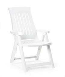 Urbn-Garden Urbn Garden 110Cm Height Outdoor Foldable Plastic Garden Chair Patio Furniture With Adjustable Back White Colour - thumbnail 4
