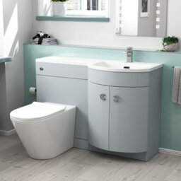 Nes Home 1100mm Rh Matte Grey Basin Vanity, Wc Unit & Back To Wall Toilet - thumbnail 1