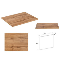 Impact Furniture Bathroom Black Vanity Unit 600mm Oak Countertop Ribbed Fluted Modern Wall Hung Drawer Cabinet Adel - thumbnail 6