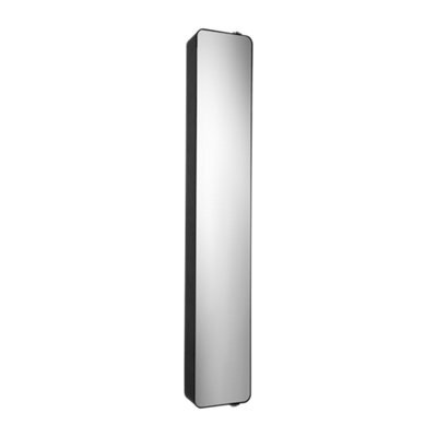 Croydex Arun Matt Black Single Bathroom Wall Cabinet With Mirrored Door (H)1232mm (W)200mm - image 1