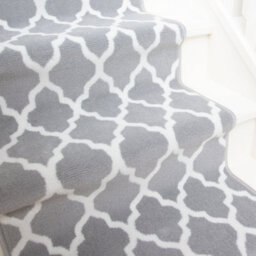 Loomed Grey Trellis Cut To Measure Stair Carpet Runner 60Cm Wide (2Ft W X 32Ft L) - thumbnail 3