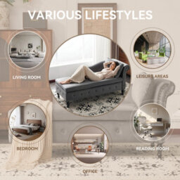 Btm Velvet Chaise Lounge Sofa With Storage, Upholstered Chaise Lounge Couch With Pillow For Living Room. - thumbnail 4