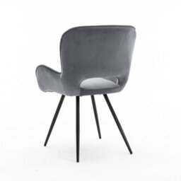 More4Homes Lily Modern Velvet Dining Chair Padded Seat Metal Leg Kitchen 6 Pcs (Grey) - thumbnail 5