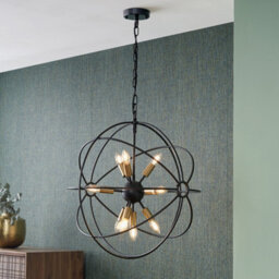 Pacific Lifestyle Luna Matt Black And Brushed Gold Metal Sputnik Pendant - thumbnail 1