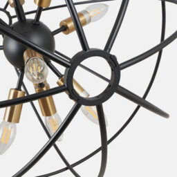 Pacific Lifestyle Luna Matt Black And Brushed Gold Metal Sputnik Pendant - thumbnail 8