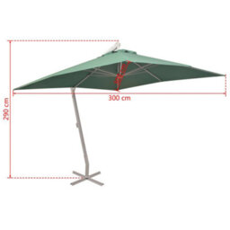 Walplus Hanging Garden Parasol 300X300 Cm Green Aluminium Pole - thumbnail 8