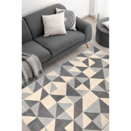 Melrose Creation Grey Tile Geometric Design Large Indoor Area Rug 160/230Cm - thumbnail 1