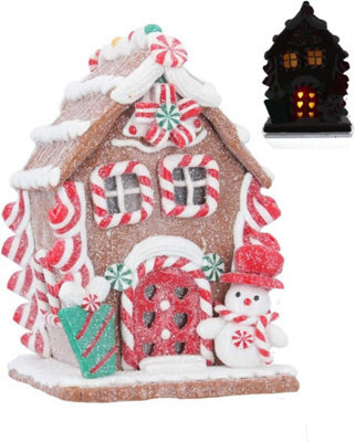Gisela Graham Christmas Light Up Gingerbread House Decoration - Compact Festive Table Ornament With Warm Led Glow, 13 X 9 X 10 Cm