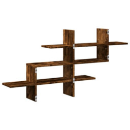 Berkfield Wall Shelf Smoked Oak 124.5X18X60.5 Cm Engineered Wood - thumbnail 6