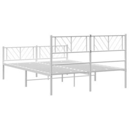 Berkfield Metal Bed Frame With Headboard And Footboard White 140X190 Cm - thumbnail 7