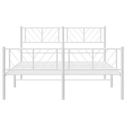 Berkfield Metal Bed Frame With Headboard And Footboard White 140X190 Cm - thumbnail 5