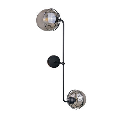 Luminosa Lighting Luminosa Mera Wall Lamp Black, 23Cm, 2X E27