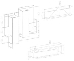 "Arte Bota Entertainment Unit For Tvs Up To 75"" - Oak Ribbec & Grey, Sleek And Versatile With Led Lighting" - thumbnail 2