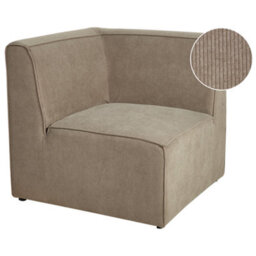 Beliani Corner Seat Lemvig Corduroy Taupe - thumbnail 1
