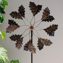 Primrose Metal Leaf Kinetic Wind Spinner In Gold 65Cm - thumbnail 4