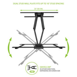 Kanto Mounts Pdx650 Full Motion Tv Wall Mount For 37-Inch To 75-Inch Tvs - Black - thumbnail 5