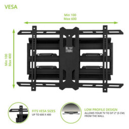 Kanto Mounts Pdx650 Full Motion Tv Wall Mount For 37-Inch To 75-Inch Tvs - Black - thumbnail 2