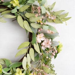 Scottish Everlastings Ltd. Scottish Everlastings Artificial 50Cm Pink & Green Hydrangea Wreath - thumbnail 3