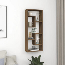 Vidaxl Wall Shelf Brown Oak 36X16X90 Cm Engineered Wood - thumbnail 1