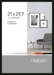 Nielsen Pixel A4 21 X 29.7 Cm Poster Frame Frosted Black With Float Glass And Push/turn Clips