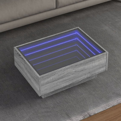 Berkfield Coffee Table With Led Grey Sonoma 70X50X30 Cm Engineered Wood - image 1