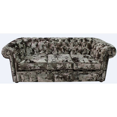 Chesterfield Handmade 3 Seater Sofa Settee Lustro Liqueur Velvet Fabric In Classic Style - image 1