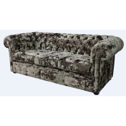 Chesterfield Handmade 3 Seater Sofa Settee Lustro Liqueur Velvet Fabric In Classic Style - thumbnail 3