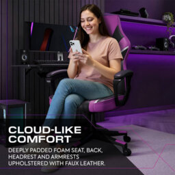 X Rocker Tempest Ergonomic Pc Office Gaming Chair - Purple - thumbnail 4