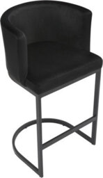 Lamboro Velino Velvet Kitchen Bar Stools, Matt Black Cantilever Frame, Seat With Backrest, Breakfast & Home Bar Stool - Black - thumbnail 6