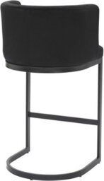 Lamboro Velino Velvet Kitchen Bar Stools, Matt Black Cantilever Frame, Seat With Backrest, Breakfast & Home Bar Stool - Black - thumbnail 4