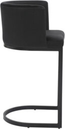 Lamboro Velino Velvet Kitchen Bar Stools, Matt Black Cantilever Frame, Seat With Backrest, Breakfast & Home Bar Stool - Black - thumbnail 3