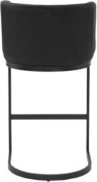 Lamboro Velino Velvet Kitchen Bar Stools, Matt Black Cantilever Frame, Seat With Backrest, Breakfast & Home Bar Stool - Black - thumbnail 8