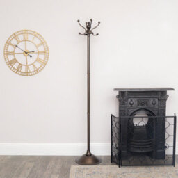 Melody Maison Tall Bronze Metal Coat Rack With 8 Storage Hooks