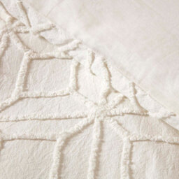 Homescapes White Diamond Cotton Tufted Duvet Cover Set, Single - thumbnail 4