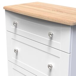 Santander Ready Assembled Matt White & Oak 3 Drawer Chest (H)882mm (W)765mm (D)415mm - thumbnail 2