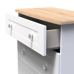 Santander Ready Assembled Matt White & Oak 3 Drawer Chest (H)882mm (W)765mm (D)415mm - thumbnail 3