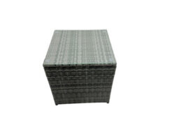 Fimous Rattan Dining Table Sofa Set With 2 Side Tables 4 Stools Outdoor 13 Seat Garden Furniture Set Dark Grey Mixed - thumbnail 6