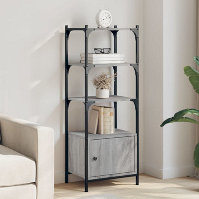 Berkfield Bookcase 3-Tier Grey Sonoma 41X30X109.5 Cm Engineered Wood - image 1