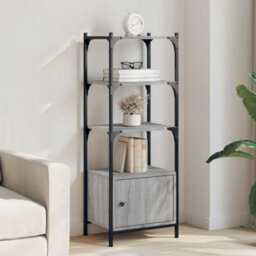 Berkfield Bookcase 3-Tier Grey Sonoma 41X30X109.5 Cm Engineered Wood - thumbnail 1