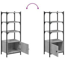 Berkfield Bookcase 3-Tier Grey Sonoma 41X30X109.5 Cm Engineered Wood - thumbnail 9