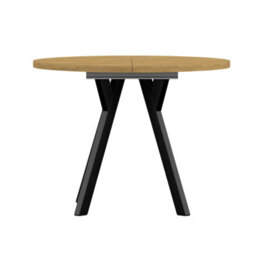 Leon Transformable Round Dining Table 90/180 Cm Grandson Finish  Modern Space Saver Fast Delivery - thumbnail 4