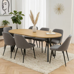 Leon Transformable Round Dining Table 90/180 Cm Grandson Finish  Modern Space Saver Fast Delivery