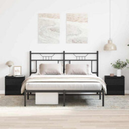 Berkfield Nightstands 2 Pcs Black Oak 40X30X39 Cm Made From Engineered Wood - thumbnail 4