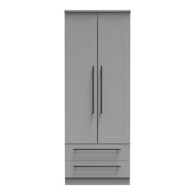 Howard 2 Door 2 Drawer Wardrobe In Dusk Grey (Ready Assembled) - image 1