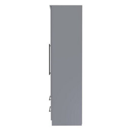 Howard 2 Door 2 Drawer Wardrobe In Dusk Grey (Ready Assembled) - thumbnail 2