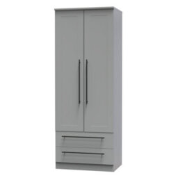 Howard 2 Door 2 Drawer Wardrobe In Dusk Grey (Ready Assembled) - thumbnail 3