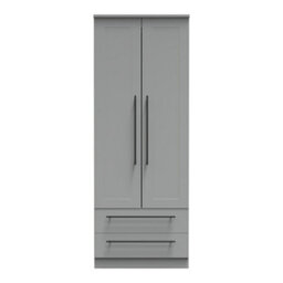 Howard 2 Door 2 Drawer Wardrobe In Dusk Grey (Ready Assembled) - thumbnail 1