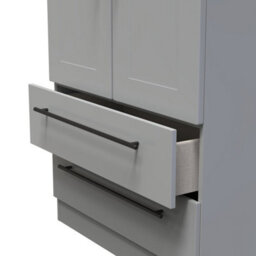 Howard 2 Door 2 Drawer Wardrobe In Dusk Grey (Ready Assembled) - thumbnail 6